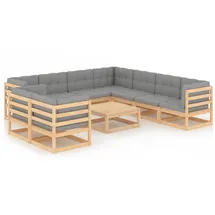 vidaXL Garten-Lounge-Set 10-tlg. natur/grau 3076969