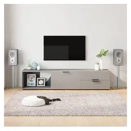 vidaXL Lautsprecher-Ständer 2 Stk. Silbern Hartglas 1 Säule