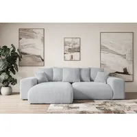 altdecor Ecksofa Cord mit Schlaffunktion 2-Sitzer Grau
