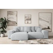 altdecor Ecksofa Cord mit Schlaffunktion 2-Sitzer Grau
