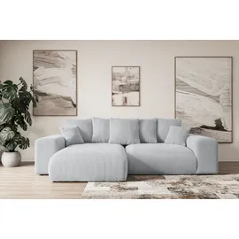 altdecor Ecksofa Cord mit Schlaffunktion 2-Sitzer Grau