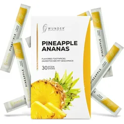 Wunder Zahnstocher mit Geschmack Ananas - 30x Zahnstocher einzeln Verpackt frischer Atem mit Aromatisierte Zahnstocher - Lifestyle