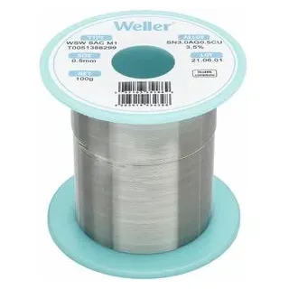 Weller WSW SAC M1 Lötzinn, bleifrei Spule Sn3,0Ag0,5Cu 100 g 0.5 mm