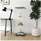 LuxusKollektion Standvitrine Glasvitrine Standvitrine Sammlervitrine Schloss 1 Tür Schwarz 3 Etagen schwarz
