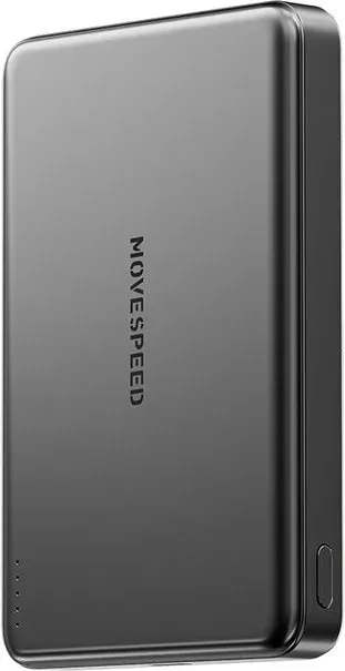 MOVESPEED Powerbank, 10.000 mAh, 15 W Ausgangsleistung mit Typ-C- und magnetischem kabellosem Laden, ultraflaches Modell S10