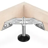 Powertec 71157 Halterung, 4 Stück, strapazierfähige Eck-Nivellierer mit Nylon-Basis, schädigt Möbelfüße für Schränke, Regale und Tische