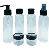 Parsa Beauty Reise Refill-Set 7-teilig – Reiseflaschen zum Befüllen 100ml und Reisegröße Behälter mit Spatel – Reise Gadgets – Reiseset Flüssigkeiten – Reisebehälter Kosmetik travel