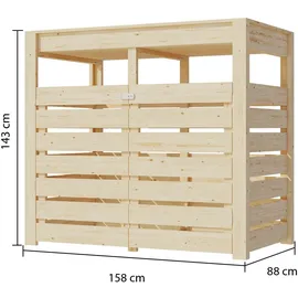 Karibu Mülltonnenbox »Mülltonnenunterstand mit Hochbeet«, naturbelassen oder anthrazit