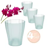 GarPet 4X Orchideentopf Transparent Orchideen Übertopf Pflanztöpfe Übertöpfe für Orchideen aus Kunststoff Innen 13 cm Glas