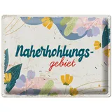 Femer GmbH Metallschild Hinweis 30x40 cm Naherholungsgebiet Blumen, (1 St), gewölbte Oberfläche, abgerundete Ecken, umgeschlagene Kanten