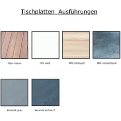 Jan Kurtz Quadrat Tisch 90 x 90cm Keramik anthrazit | schwarz