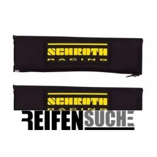 Schroth Gurt-Zubehoer - 3" Gurtpolster schwarz mit schwarz/gelbem SCHROTH RACING Logo