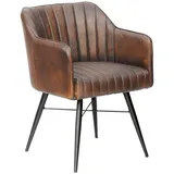 Massivmoebel24 Sessel #11 Leder 54 x 78 x 68 cm Braun