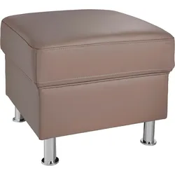Hocker SIT & MORE "Top Ascara", braun (cappuccino), B:55cm H:46cm T:55cm, Luxus-Microfaser (100% Polyester), NaturLeder, Hocker, Polsterhocker