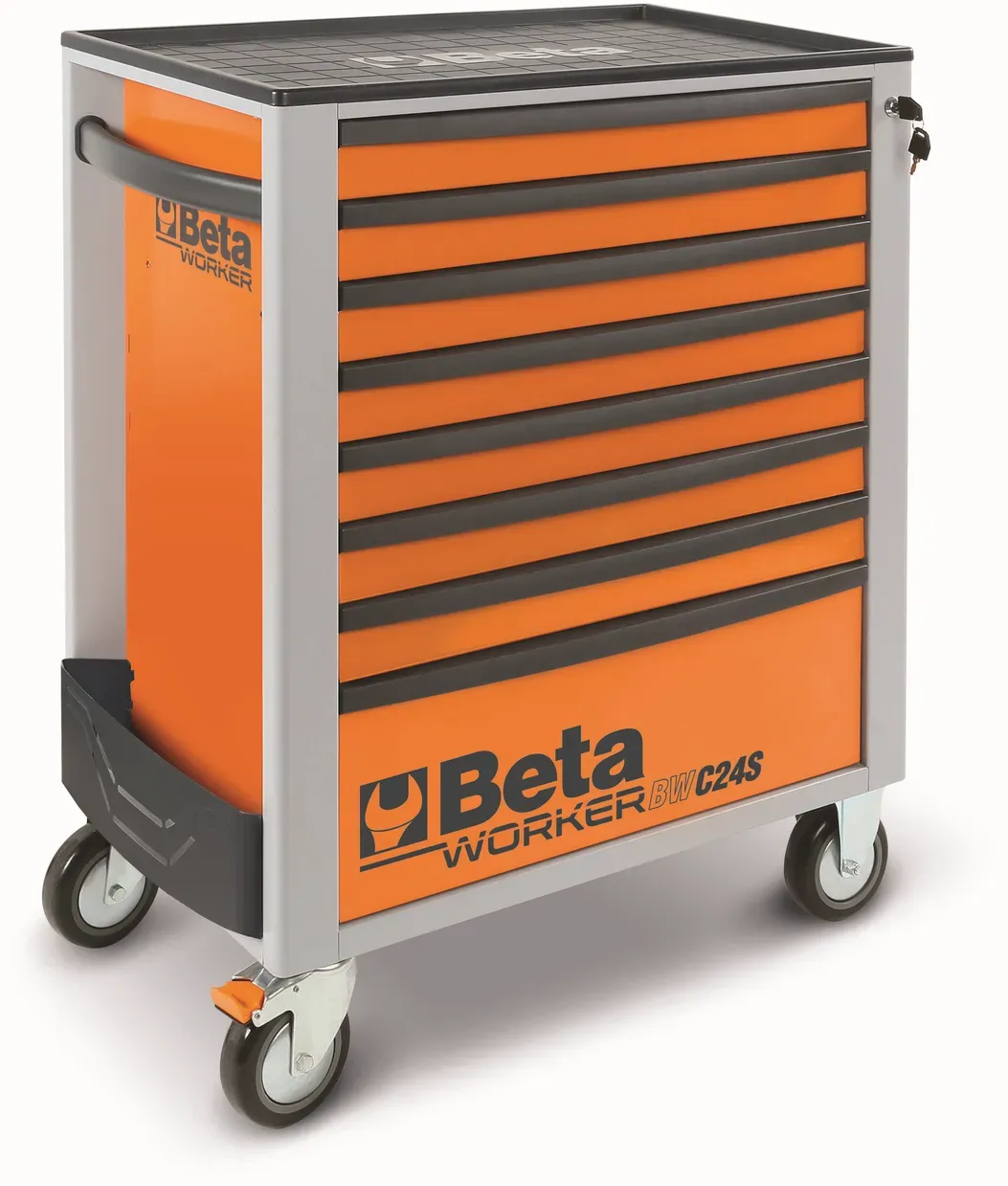 Beta C2400S 8 Schubladen XL Werkzeugwagen mit 398 Werkzeugen Easy Foam Inlay Orange