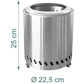 Relaxdays Tischkamin ohne Rauch, 22,5 cm Silber