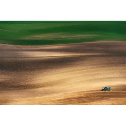 Fototapete PAPERMOON "Felder mit Traktor", bunt, B:4,00m L:2,60m, Vlies, Tapeten
