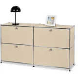 Sideboard Metall »CN3« mit 4 Klappen - chrom - beige