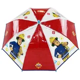 Feuerwehrmann Sam Stockschirm | rot-transparent Kinder Regenschirm 61 cm