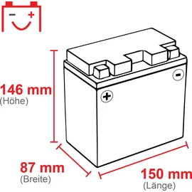 Intact Bike Power GEL Motorradbatterie (DIN 51214) YTX14-BS