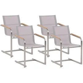 Beliani Cosoleto Gartenstuhl 56 x 85 x 55 cm beige 4 St.