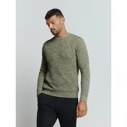 Rundhalspullover NO EXCESS "No Excess Farbiger Rippenpullover" Gr. S, grau Herren Pullover