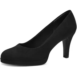 Pumps TAMARIS, Damen, Gr. 41, schwarz, Textil, unifarben, Veloursleder, klassisch, Schuhe, Abendschuh, Festtagsschuh, mit bezogenem Trichterabsatz, schmale Form