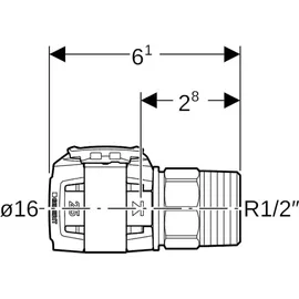 Geberit FlowFit Übergang mit Aussengewinde SiBr d16-R1/2