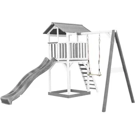 Axi Spielturm Beach Tower mit Einzelschaukel und Rutsche grau