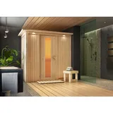 Karibu Variado inkl. 9 kW Ofen + ext. Steuerung + Dachkranz