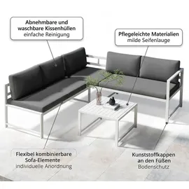 MuCoLa Loungeset 3-tlg. mit Liegefunktion weiß