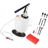 Mophorn Manuelle Getriebeölpumpe, 7,5 L Kapazität, Atf-öleinfüllgerät Mit 8 Adaptern Und 120 Cm Schlauch, Ölabsaugpumpe Mit Robustem Hdpe-tank Für Fahrzeuge Und Gartengeräte