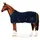 Equinate Abschwitzdecke Arizona aus Polarfleece mit Kreuzbegurtung und Zierkordeln navy