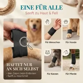 HUND IST KÖNIG Verband selbstklebend, Selbstklebende Bandage für Mensch & Tier 12 St