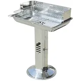 BURI Edelstahl Standsäulengrill Gartengrill Holzkohlegrill Standgrill Barbecue Grill