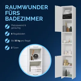CASARIA Deuba Badezimmerschrank 185x30x30cm Weiß