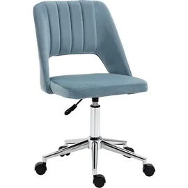 Vinsetto Bürostuhl Samt Polyester Blau