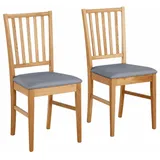 Home affaire Esszimmerstuhl Ruanda Küchenstuhl TOPSELLER (Set, 6 St), im 2er, 4er oder 6er-Set, Holzstuhl grau