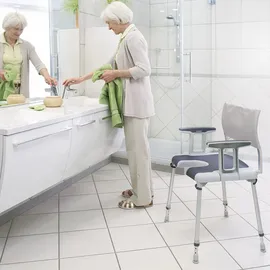 Invacare Aquatec Sorrento Duschhocker mit Hygieneausschnitt grau