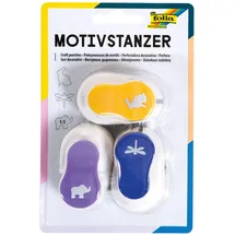 Folia Motivstanzer 3er Set Hase Libelle Elefant