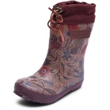 Bisgaard Unisex Kinder Thermo Gummistiefel, Mehrfarbig Flowers-Bordeaux, 22 EU - 22 EU