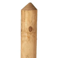 Jägerzaun Zaunlatten 5,5 cm – Latten aus Kiefer/Fichte, braun druckimprägniert – halbrunde Zaunlatten – ideal für Selbstbau Montagen und Reparaturen