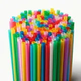 Inoverse 250 Stück Trinkhalme Plastik, Mehrweg Strohhalme, Plastic Straws, Bunt