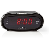 Nedis Digital-Wecker-Radio LED-Anzeige - Zeitprojektion - AM/FM Snooze-Funktion Sleep Timer Anzahl Alarme: 2 Schwarz