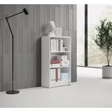 Stella Trading LILLY Regal Weiß - Modernes Bücherregal mit 3 offenen Fächern - Vielseitiges Büro Aktenregal Standregal mit viel Stauraum - 60 x 106 x 28 cm (B/H/T)