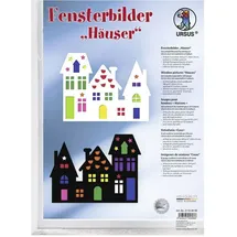 Ursus Fensterbild Häuser 24,8 x 33 cm Bunt/Schwarz