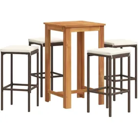 vidaXL Gartenbar-Set 5-tlg. Braun