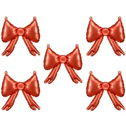 5 Schleifenform-Folienballons in Rot