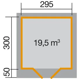 Weka Designhaus 126 Plus 3 x 3 m Grau