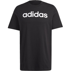 adidas Essentials Single Jersey Linear Embroidered Logo T-Shirt Schwarz, S EU